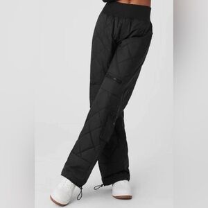 NEW HIGH-WAIST SNOWRIDER PUFFER PANT - BLACK